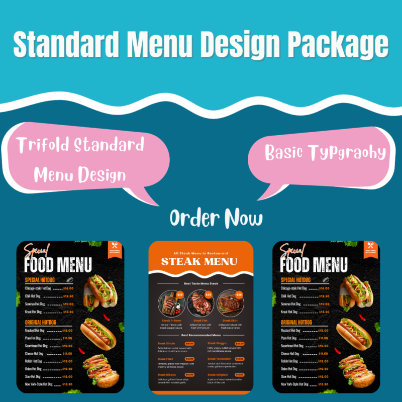 Standard Menu Design Package Deposit