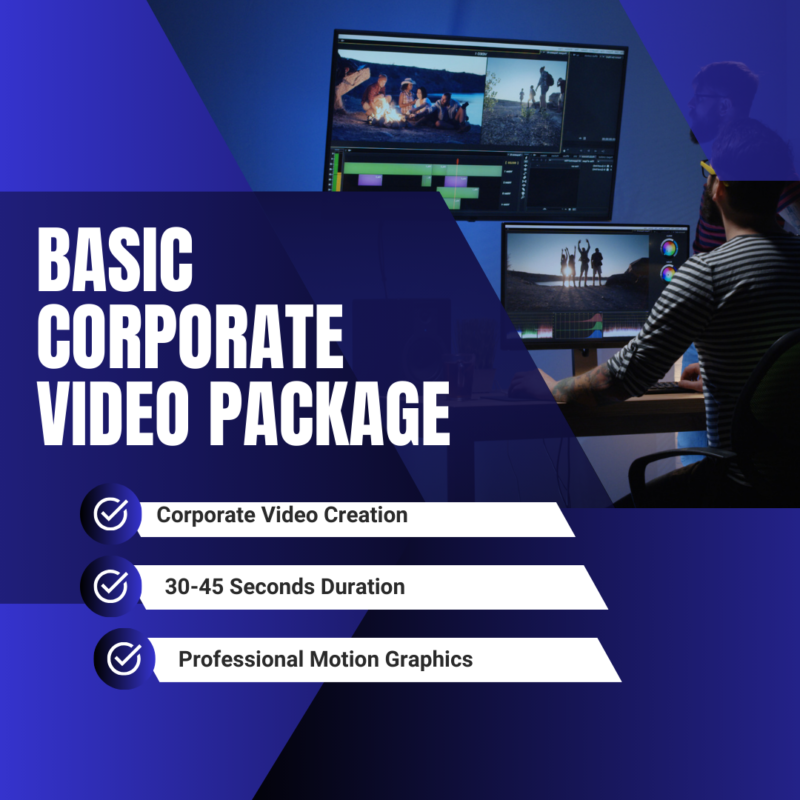 Navy and White Modern Video Editing Course Instagram Post Basic Corporate Video Package Deposit